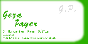 geza payer business card